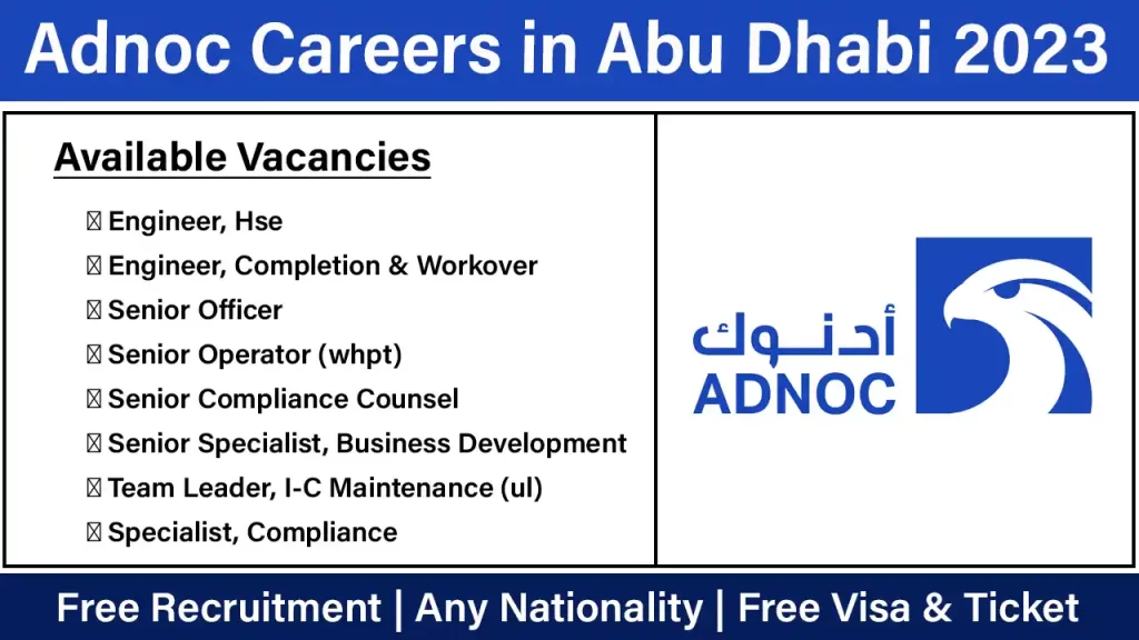 Adnoc Careers in Abu Dhabi