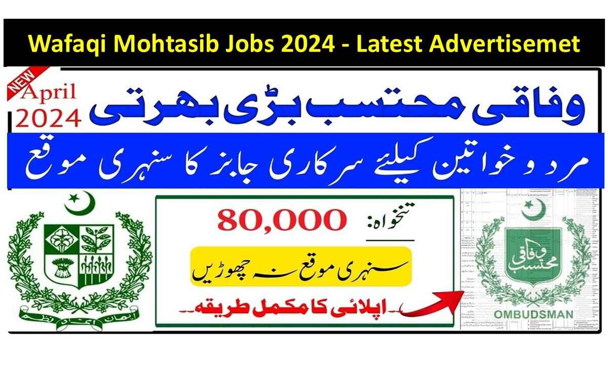 Wafaqi Mohtasib Jobs 2024