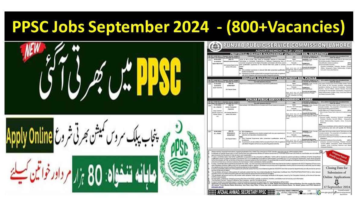 PPSC Jobs September 2024