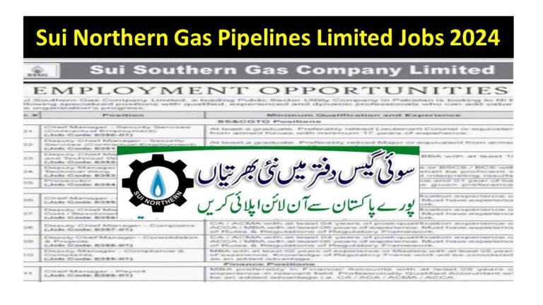 Sui Northern Gas Pipelines Limited Jobs 2024