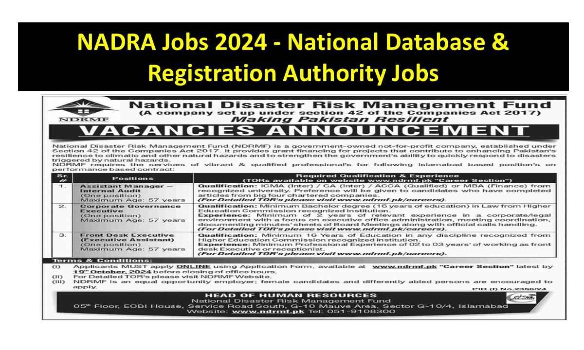 NADRA Jobs 2024