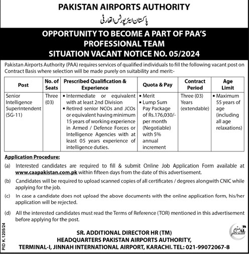 Pakistan Airports Authority Jobs October 2024