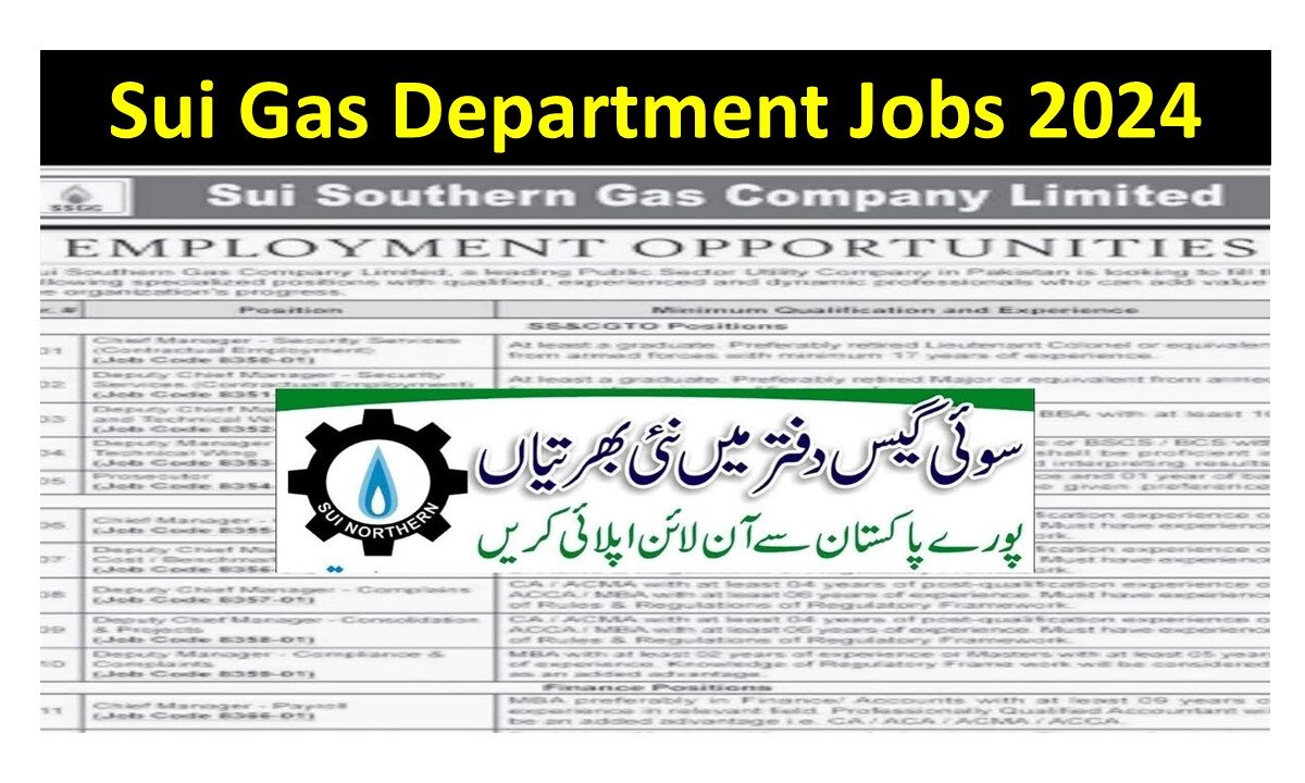 Sui Gas Department Jobs 2024