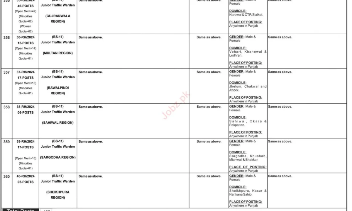 Traffic Warden (BS-11) Jobs at PPSC 2024