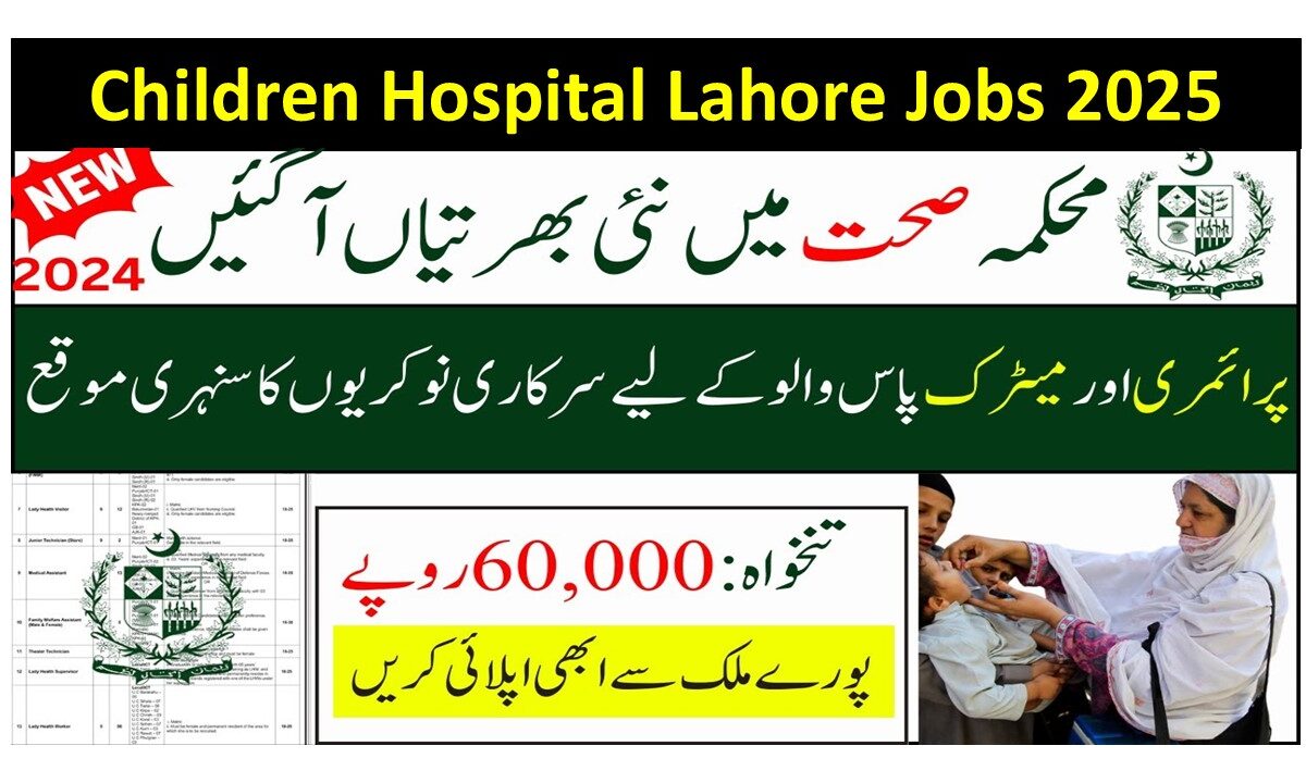 Children Hospital Lahore Jobs 2025