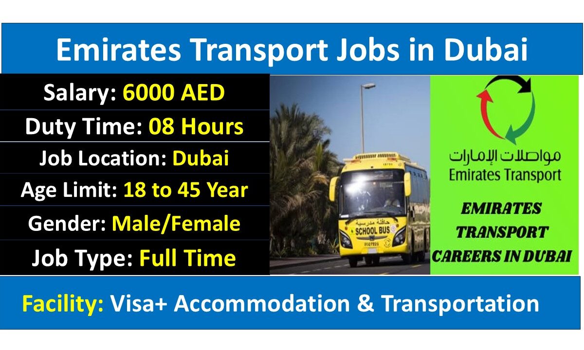 Emirates Transport Jobs in Dubai