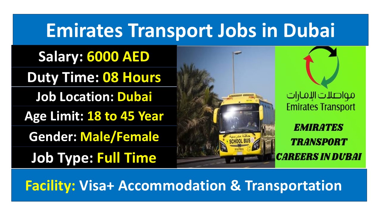 Emirates Transport Jobs in Dubai