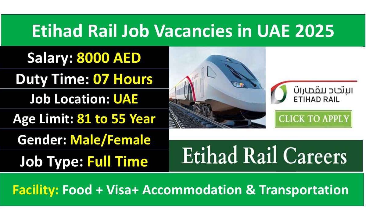 Etihad Rail Job Vacancies in UAE 2025