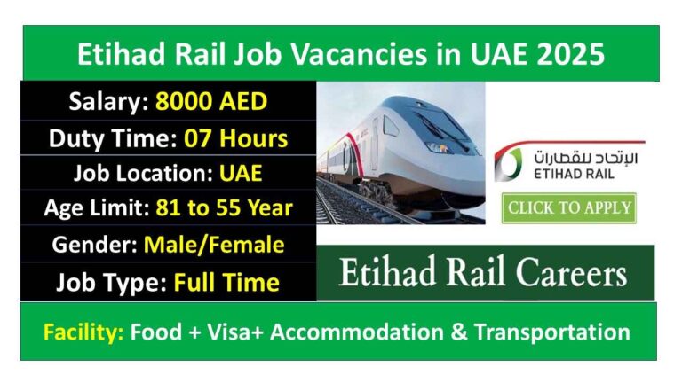 Etihad Rail Job Vacancies in UAE 2025