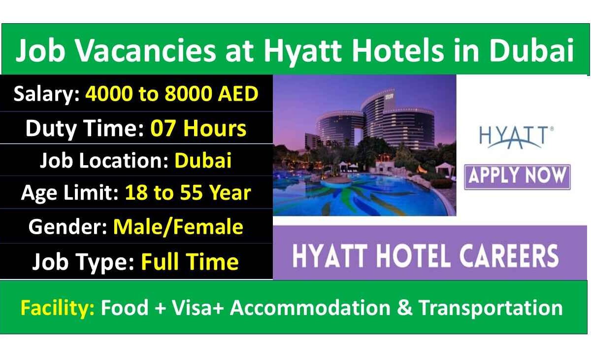 Job Vacancies at Hyatt Hotels in Dubai