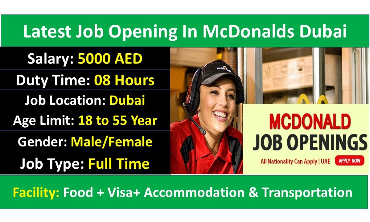 Latest Job Opening In McDonalds Dubai