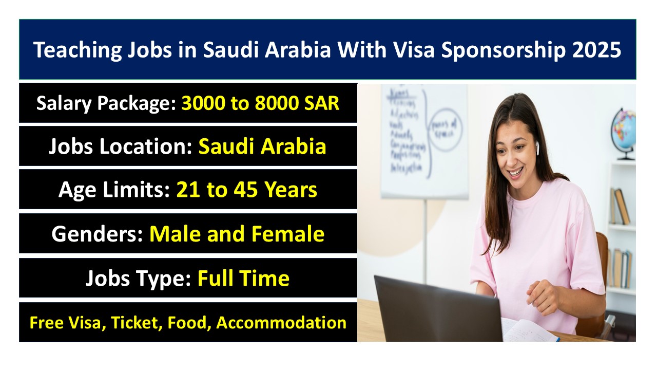 Teaching Jobs in Saudi Arabia With Visa Sponsorship 2025
