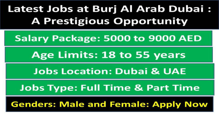 Latest Jobs at Burj Al Arab Dubai : A Prestigious Opportunity