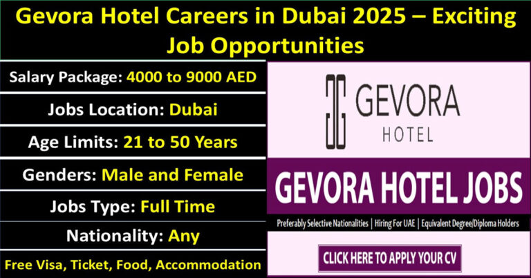 Gevora Hotel Careers in Dubai 2025