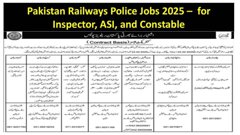 Pakistan Railways Police Jobs 2025