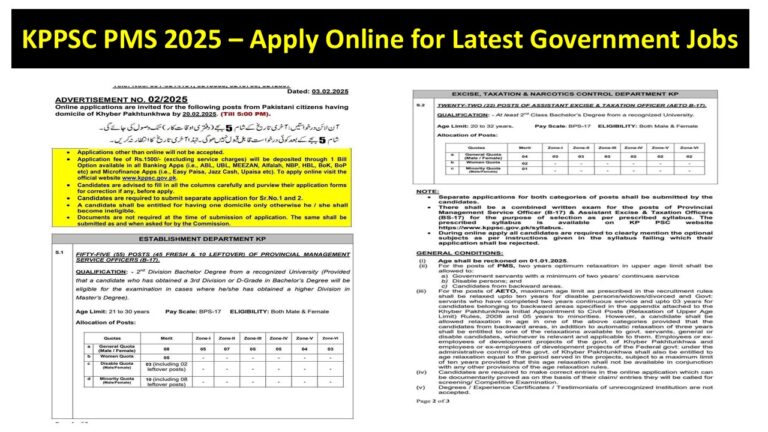 KPPSC PMS 2025 – Apply Online for Latest Government Jobs