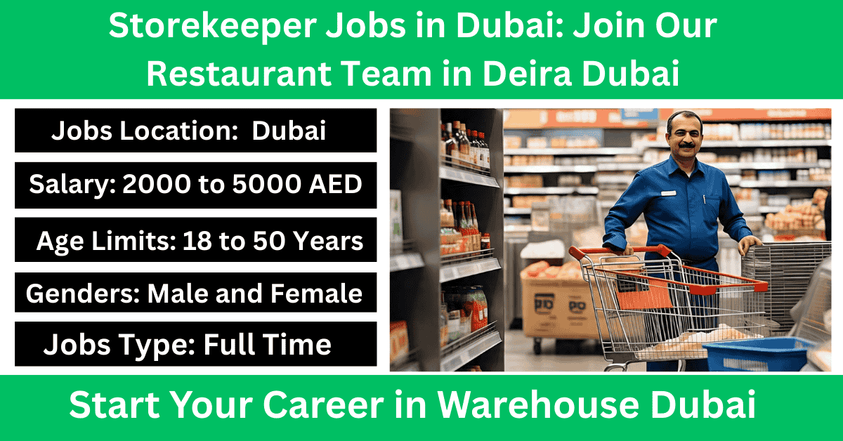 Storekeeper Jobs in Dubai