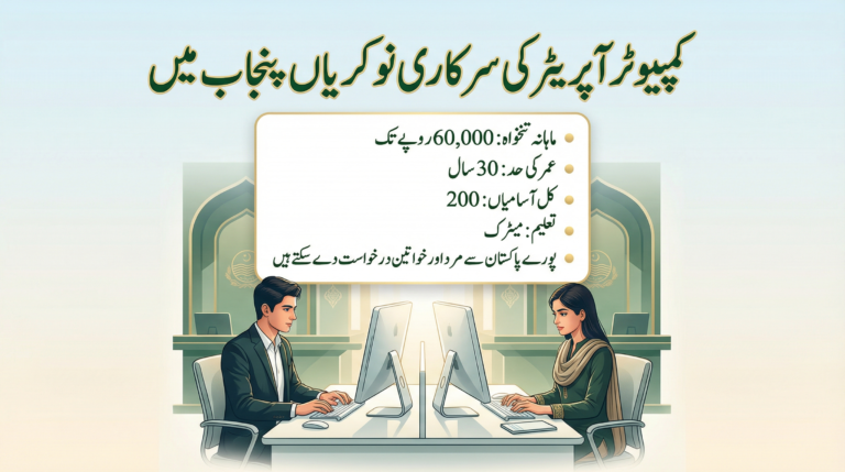 PITB Junior Computer Operator Jobs 2026