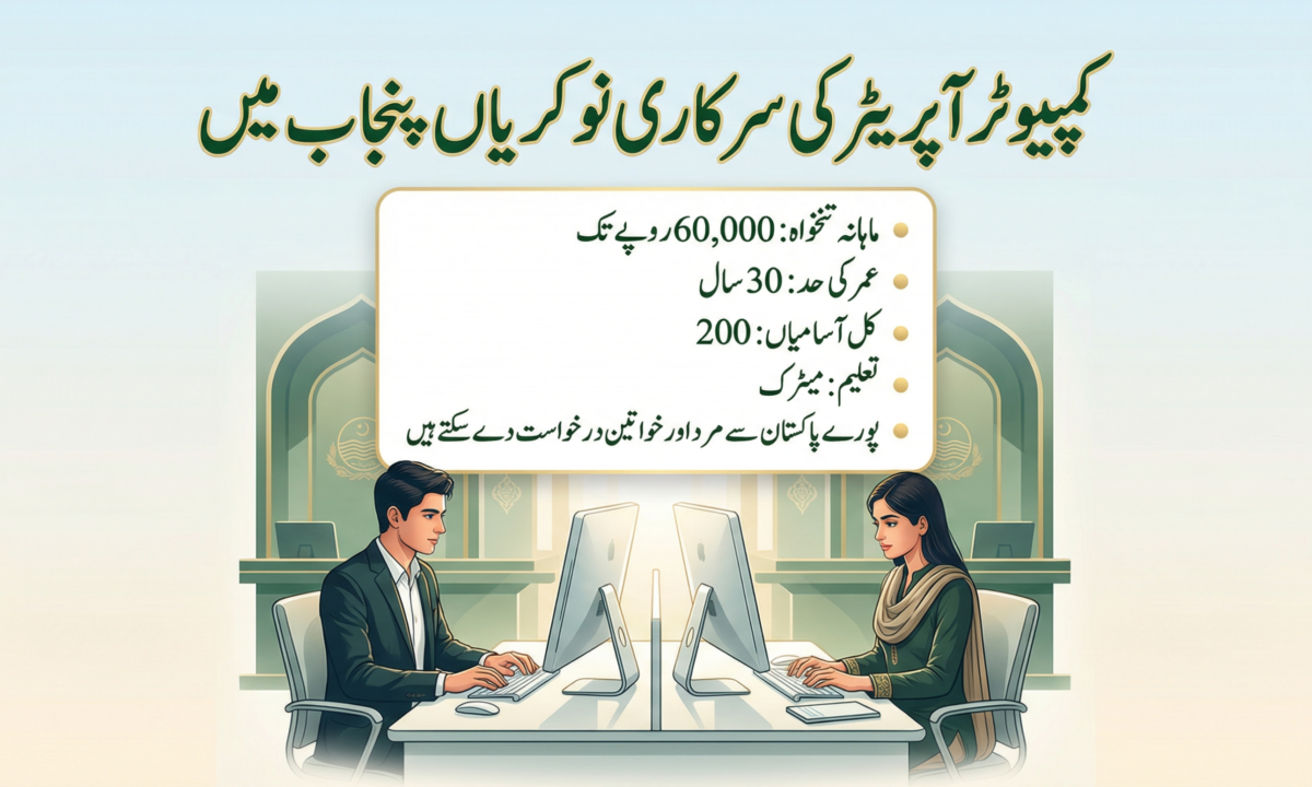 PITB Junior Computer Operator Jobs 2026