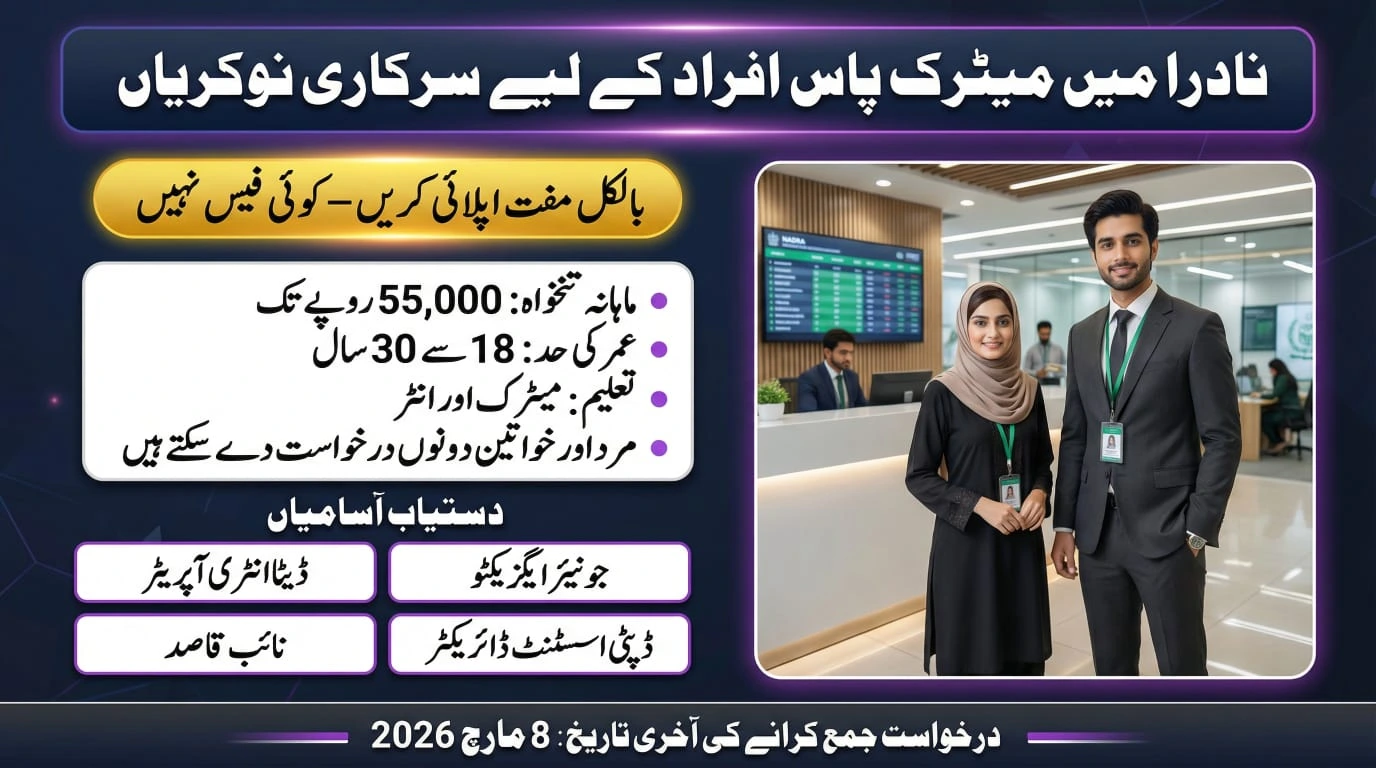 NADRA Walk-In Test & Interview 2026 Multiple Vacancies Apply Online